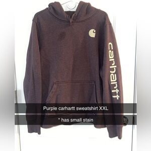 Carhartt Women’s Dark Purple Logo Crewneck Hoodie